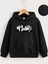 Çocuk Kapüşonlu Koyu Anime Baskılı Sweatshirt - Siyah 1