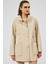 Dalida Kadın Krem Oversize Deri Ceket 24WGD5212U4 2