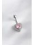 Reka Moda Göbek Piercing, Çelikten Yapılmış, Gümüş Renkli, Kalp Model, Zirkon Taş Işlemeli, Piercing 1