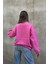 Şeker Pembe Bisiklet Yaka Basic Sweatshirt 3