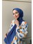 Shawl Kadın Indigo Sandy Kumaş Hazır Şal 4