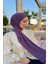Shawl Kadın Lavanta Çıtçıtlı Hazır Şal 4