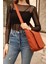 Kiremit K8 Düz Postacı Model 3 Bölmeli Askılı Günlük Unisex Kol ve Omuz Çantası U:28 E:35 G:7 4