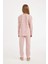 Kız Çocuk Pijama Takımı Desenli Uzun Kollu Üst Beli Lastikli Uzun Alt D6318A8NS 4