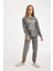 Kız Çocuk Pijama Takımı Baskılı Uzun Kollu Üst Beli Lastikli Uzun Alt D6319A8NS 3