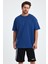 Erkek Over Size Spor T-Shirt | Kurt Baskılı | Workout T-Shirt | Tişört | Indigo | 3