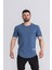 Erkek Spor T-Shirt | T-Shirt | Workout Tanktop | Indigo | Never Give Up | 3