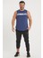 Erkek Kolsuz T-Shirt | Erkek Spor T-Shirt | Indigo | Workout Tanktop | 2