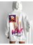 Baskılı Üç Iplik Kapüşonlu Oversize Sweatshirt - Beyaz 1