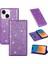 IPhone 15 Kart Tutucu Manyetik Kapatma Pu Deri Için Glitter Flip Case (Yurt Dışından) 1