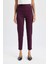 Sigaret Saten Kumaş Pantolon Bordo Normal Bel Basic Düz Beli Lastikli Düz Paça J8743AZ24WN 4