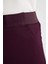 Sigaret Saten Kumaş Pantolon Bordo Normal Bel Basic Düz Beli Lastikli Düz Paça J8743AZ24WN 5