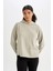 Fit Standart Fit Kapüşonlu Skuba Dalgıç Kumaş Sporcu Basic Düz Sweatshirt A5626AX24AU 4