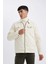 Slim Fit Süet Mont Dar Kesim Gömlek Yaka Fermuarlı Cepli A3254AX24AU 4