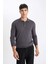 Standart Fit Normal Kesim Polo Yaka Yumuşak Dokulu Premium Triko Kazak D0454AX24AU 4