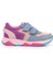 Hakiki Deri Pudra Mavi Fuşya Çocuk Sneakers Spor Ayakkabı 2