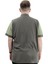 Büyük Beden Erkek T-Shirt Polo Yaka Renk Bloklu U24327 Haki 4