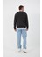Polo Yaka Selanik Örme Kumaş Erkek Sweatshirt - Füme 5