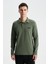 Erkek Slim Fit Çıt Çıt Düğmeli Polo Yaka İnterlok Sweatshirt K28564988101 1