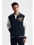 Erkek Pamuklu Regular Fit Dik Yaka Baskılı Cepli Kolej Mont Sweatshirt K28264650401 3