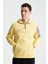 Erkek Regular Fit 3 İplik Şardonlu Sol Kol Kapak Kanguru Cepli Kapüşonlu Sweatshirt K28254627301 3