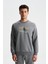 Erkek Regular Fit 3 İplik Şardonlu Pamuklu Bisiklet Yaka Sweatshirt K28124602501 1