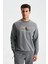 Erkek Regular Fit 3 İplik Şardonlu Pamuklu Bisiklet Yaka Sweatshirt K28124602501 3