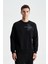 Erkek Regular Fit Pamuk Polyester Kumaş Karışımı Bisiklet Yaka Sweatshirt K28124602401 1