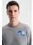 Şık Erkek Regular Fit 3 İplik Şardonlu Bisiklet Yaka Sweatshirt K28124602001 2