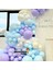 Balon Seti Makaron Mavi-Lila-Metalik Beyaz 60 Lı Balon Zinciri Seti 4