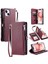 IPhone 14 Için Crossbody Durumda Artı Durumda Cüzdan 9 Kart Yuvaları Fermuar Faturaları (Yurt Dışından) 1