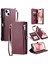 IPhone 14 Için Crossbody Durumda Artı Durumda Cüzdan 9 Kart Yuvaları Fermuar Faturaları (Yurt Dışından) 1