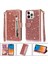 IPhone 15 Pro Pu Deri Manyetik Kapatma Glitter Için Fermuarlı Cebi Durumda (Yurt Dışından) 1