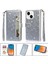 IPhone 15 Için Fermuar Cep Durumda Artı Glitter Cüzdan Kılıf Manyetik Pu (Yurt Dışından) 1