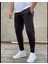 Erkek Siyah Scuba Kumaş Slimfit Jogger Outdoor Eşofman Altı 1
