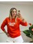 Önü ve Arkası Baskılı 2 Iplik Pamuklu Kumaş Bisiklet Yaka Sweatshirt 1