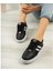 Bağcıklı Unisex Ortopedik Snaker Spor Ayakkabı Kadın-Siyah-Beyaz 4