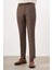 Erkek Kahve Poliviskon Basic Düz Desen Slim Fit Classic Pantolon 2