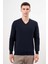 Erkek Lacivert Basic V Yaka Dynamic Fit Rahat Kesim Triko 1