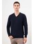 Erkek Lacivert Basic V Yaka Dynamic Fit Rahat Kesim Triko 2