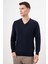 Erkek Lacivert Basic V Yaka Dynamic Fit Rahat Kesim Triko 3