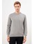 Erkek Gri Basic Bisiklet Yaka Dynamic Fit Rahat Kesim Triko 1