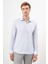 Erkek A. Mavi Pamuk Desenli Italyan Yaka Slim Fit Gömlek 2