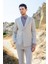 Erkek Bej Keten Trend Kruvaze Slim Fit Sivri Yaka Takım Elbise 2