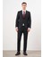 Erkek Siyah Poliviskon Trend Desenli Slim Fit Sivri Yaka Takım Elbise 4