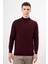 Erkek Koyu Bordo Basic Yarım Balıkçı Yaka Dynamic Fit Rahat Kesim Triko 1