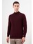Erkek Koyu Bordo Basic Yarım Balıkçı Yaka Dynamic Fit Rahat Kesim Triko 2