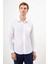 Erkek Beyaz Basic Düz Desen Cepli Sert Yaka Regular Fit Gömlek 1