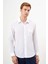 Erkek Beyaz Basic Düz Desen Cepli Sert Yaka Regular Fit Gömlek 2