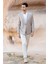 Erkek Bej Kruvaze Slim Fit Torba Cep Sivri Yaka Spor Ceket 5